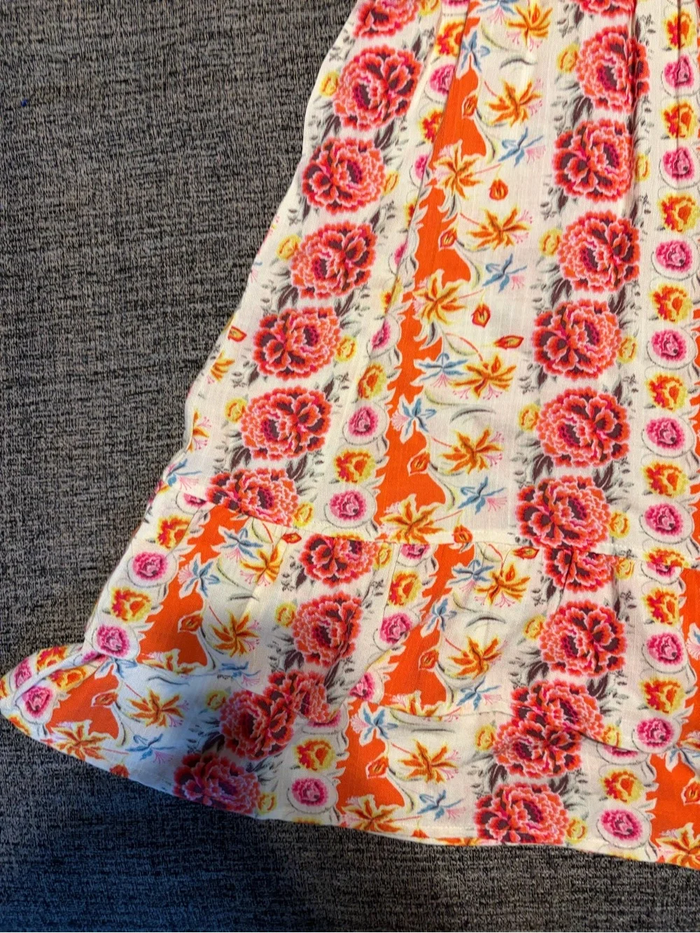 The Pioneer Woman Orange & Pink Floral Short-Sleeve Girls Dress